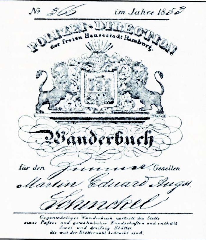 Titelseite eines Wanderbuchs aus dem Jahr 1853